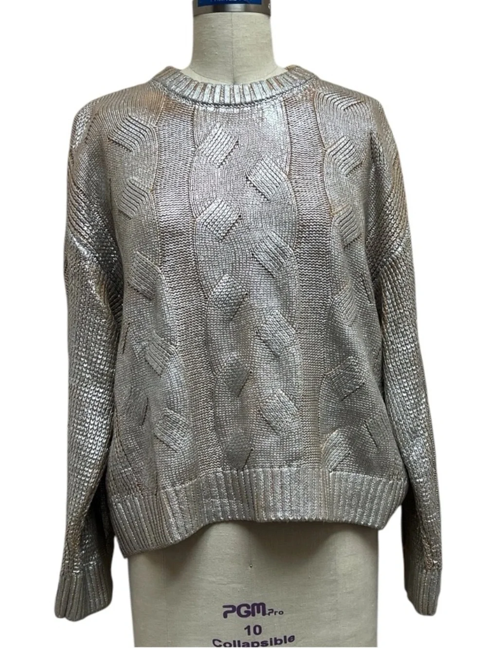 Pistola Everly Foil Accent Cotton Crewneck Sweater